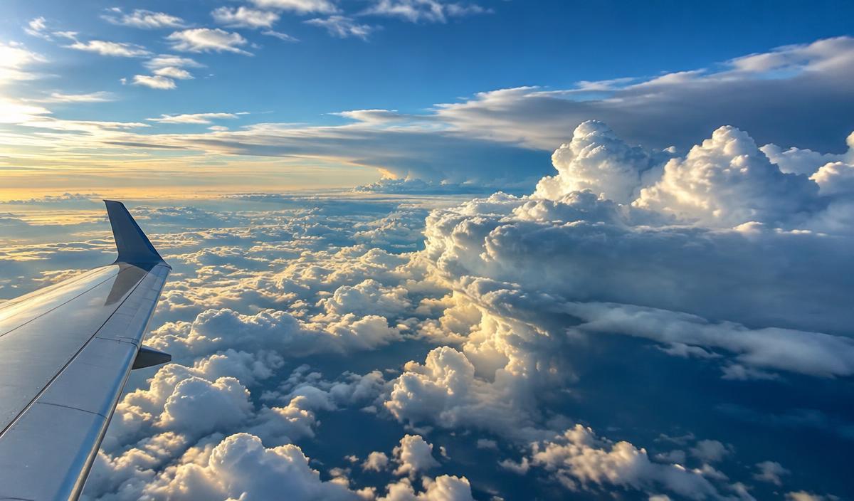 Nuages et atmosphère observés depuis un avion